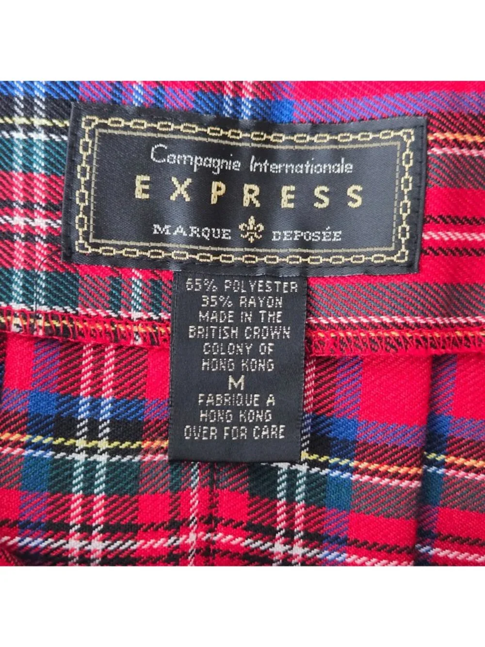 Express Pleated‎ Mini Wrap Skirt M Red Plaid Preppy Academia Grunge School Girl